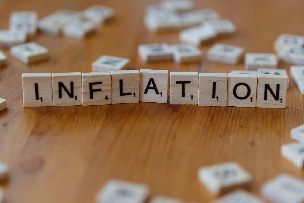 Letter tiles spelling the word "inflation"